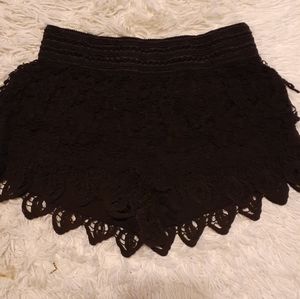 Black Lace Shorts